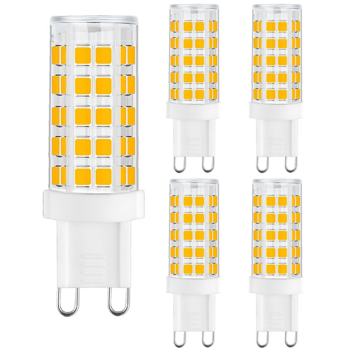 G9 LED Bulb 5Watt - 40W Halogen Equivalent Warm White 3000K LED Bulbs for Chandelier Wall (Pack of 5) - I-SHUNFA