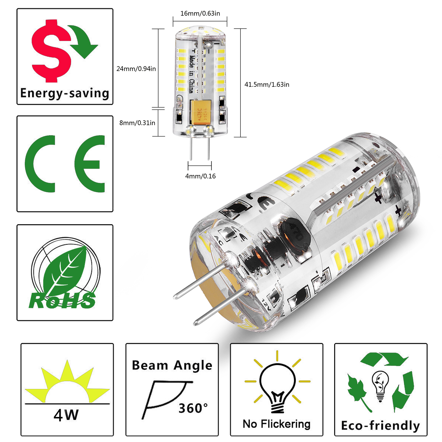 VOLT® 5W G4 LED Bi-Pin Bulb (Strobing White) | 50W Halogen Replacement